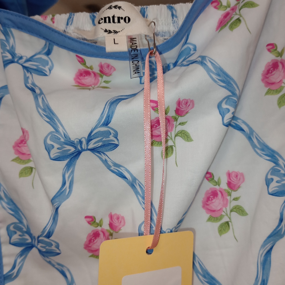 Entro Floral Blue and White Sundress - Picture 7 of 8